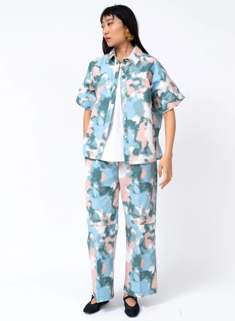 Spray Print Shirt Set