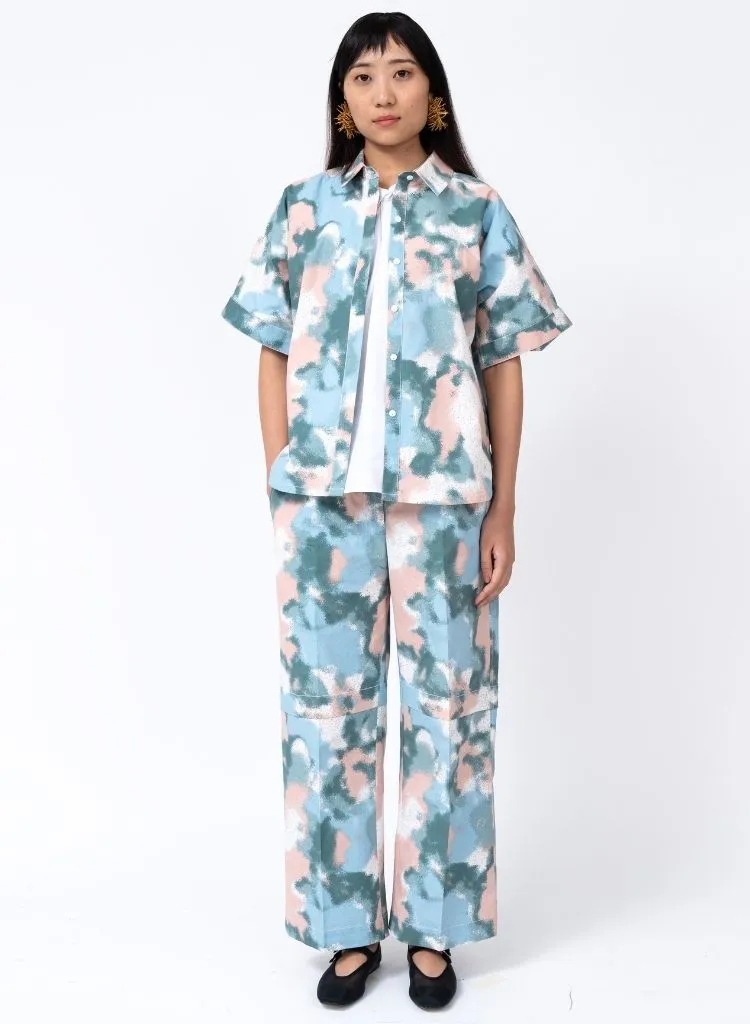 Spray Print Shirt Set