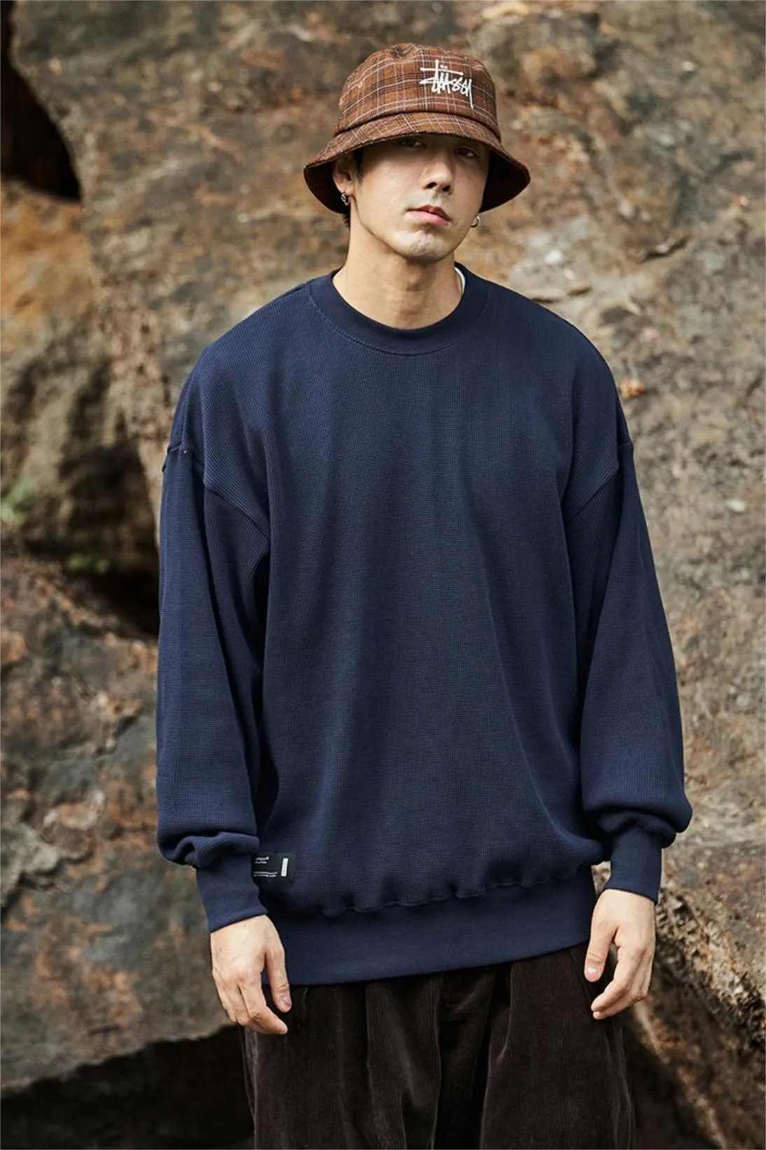 TANOXI  ワックルクロスクルーネックプルオーバー TAN0063