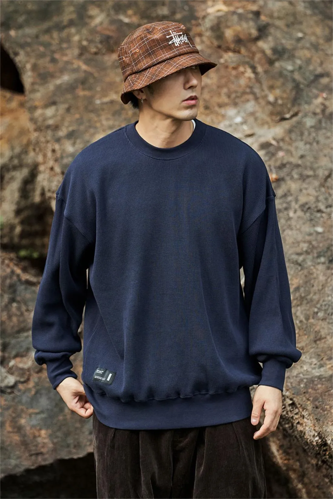 TANOXI  ワックルクロスクルーネックプルオーバー TAN0063