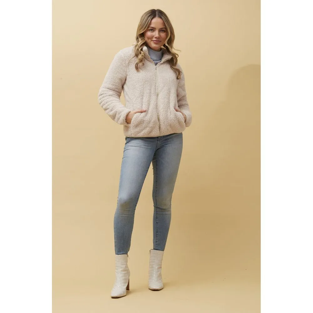 Teddy Fleece Jacket Ivory Size 8
