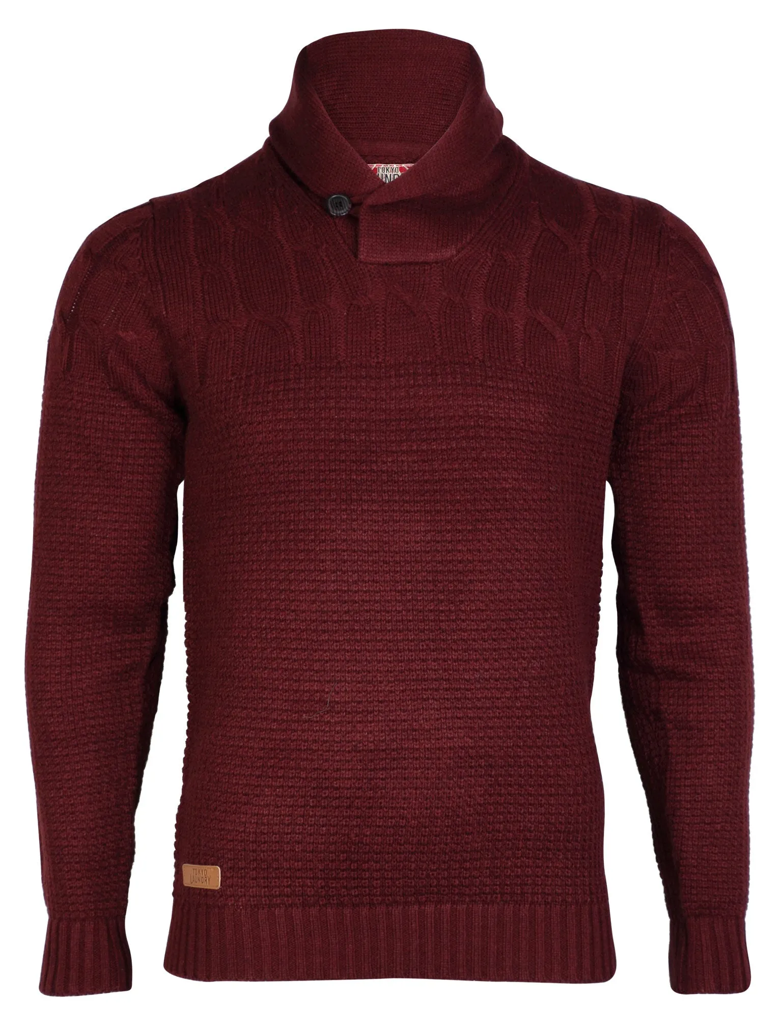 Tokyo Laundry Moloka red shawl collar knitted jumper