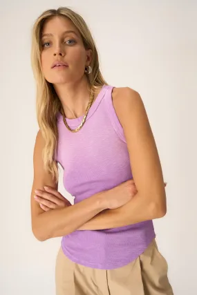 Topaz Sun Faded Rib Tank - Purple Magic