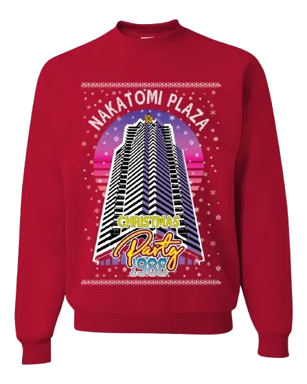 Ugly Christmas Crewneck Graphic Sweatshirt Nakatomi Plaza Party Like It's 1988