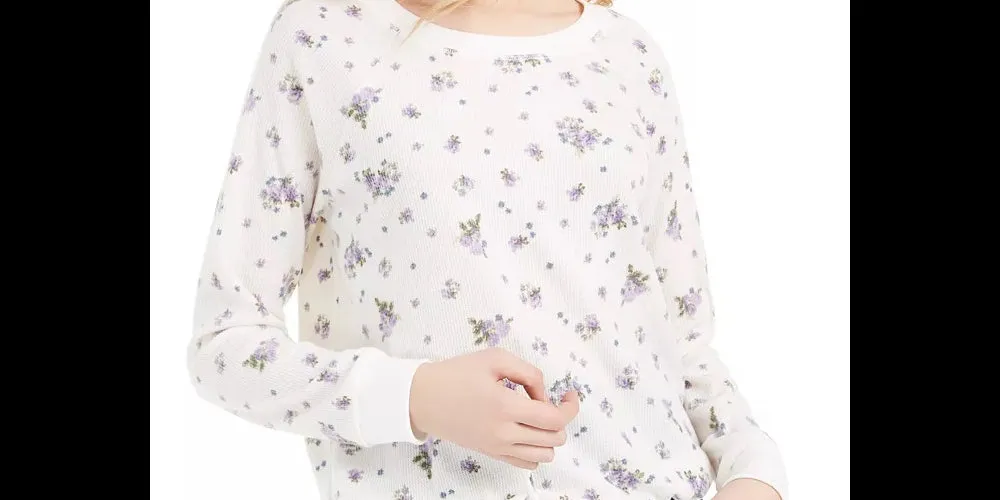 Ultra Flirt Junior's Striped Drawstring Hem Thermal Top White Size X-Large