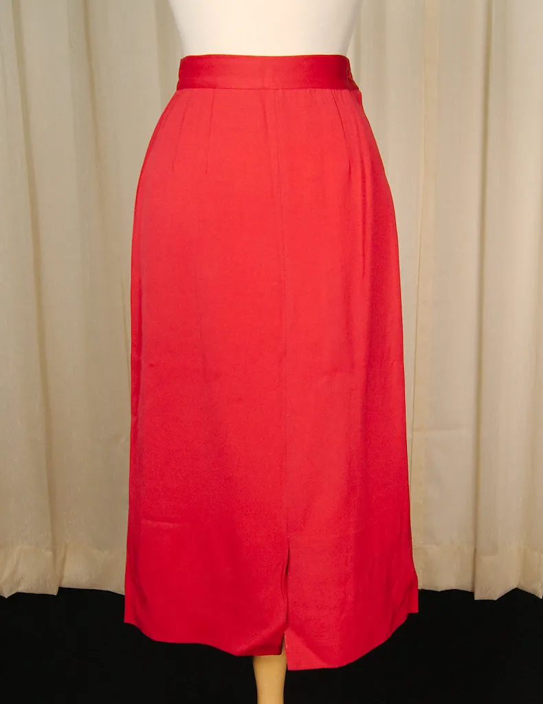 Vintage 1940s Red Midi Wiggle Skirt