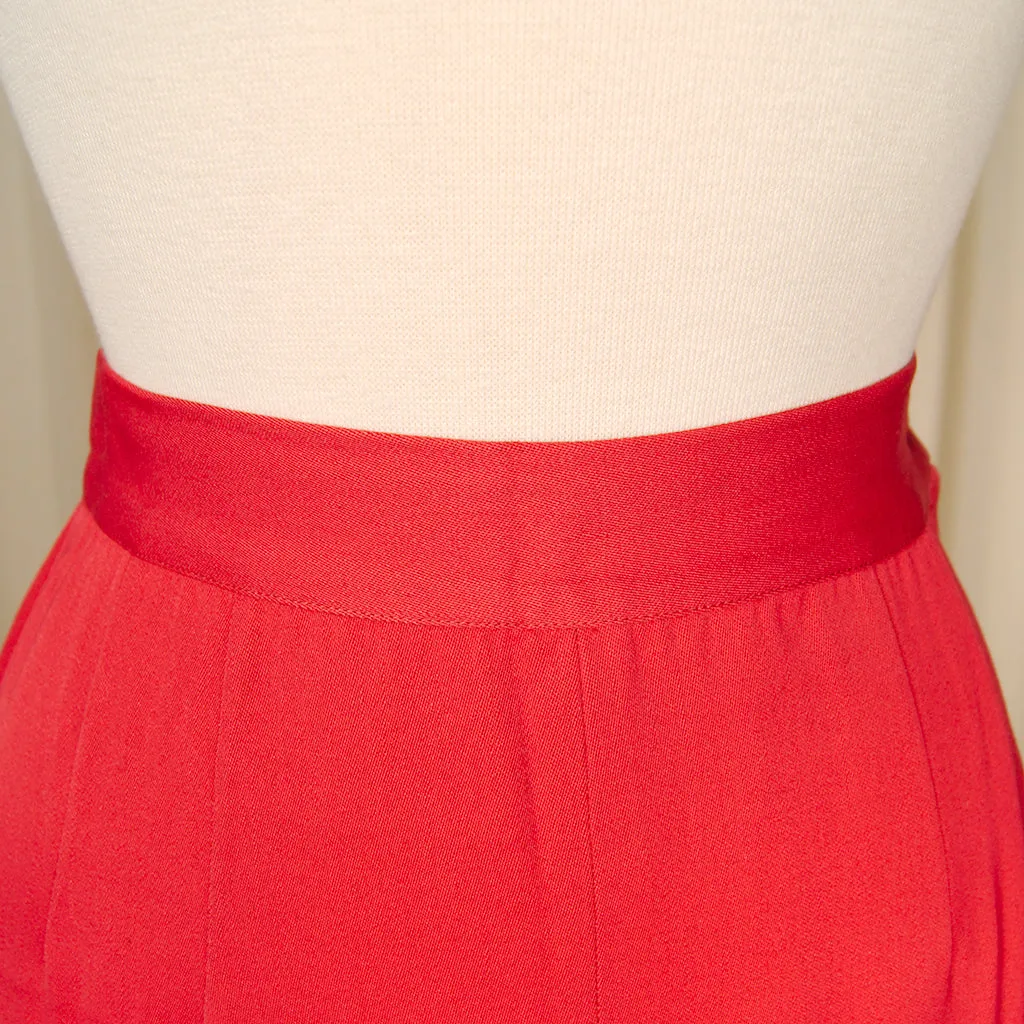 Vintage 1940s Red Midi Wiggle Skirt
