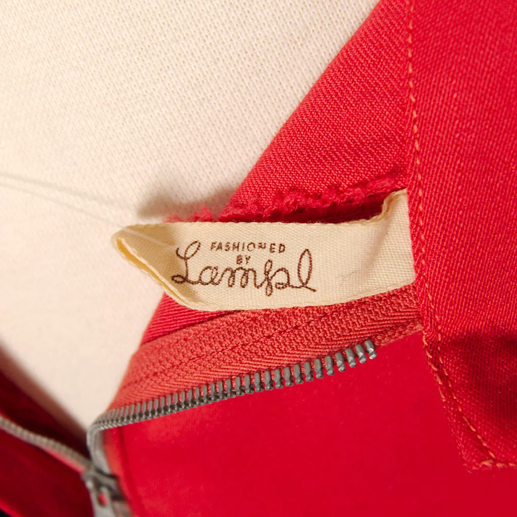 Vintage 1940s Red Midi Wiggle Skirt