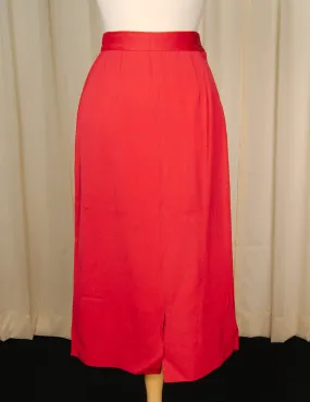 Vintage 1940s Red Midi Wiggle Skirt