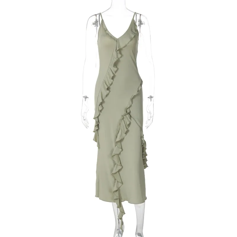 Vvsha Kooper Ruffle Maxi Dress