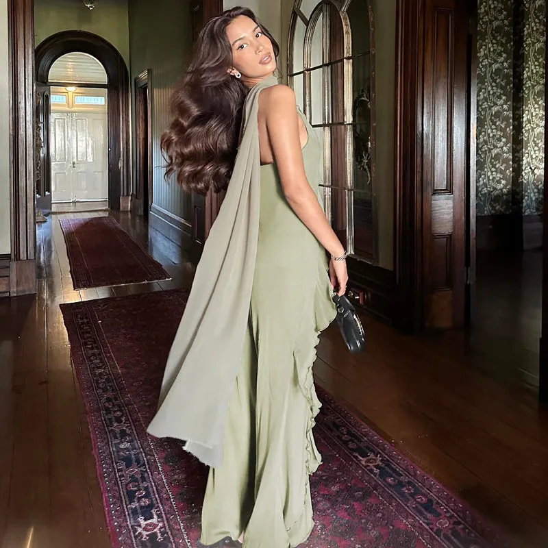 Vvsha Kooper Ruffle Maxi Dress