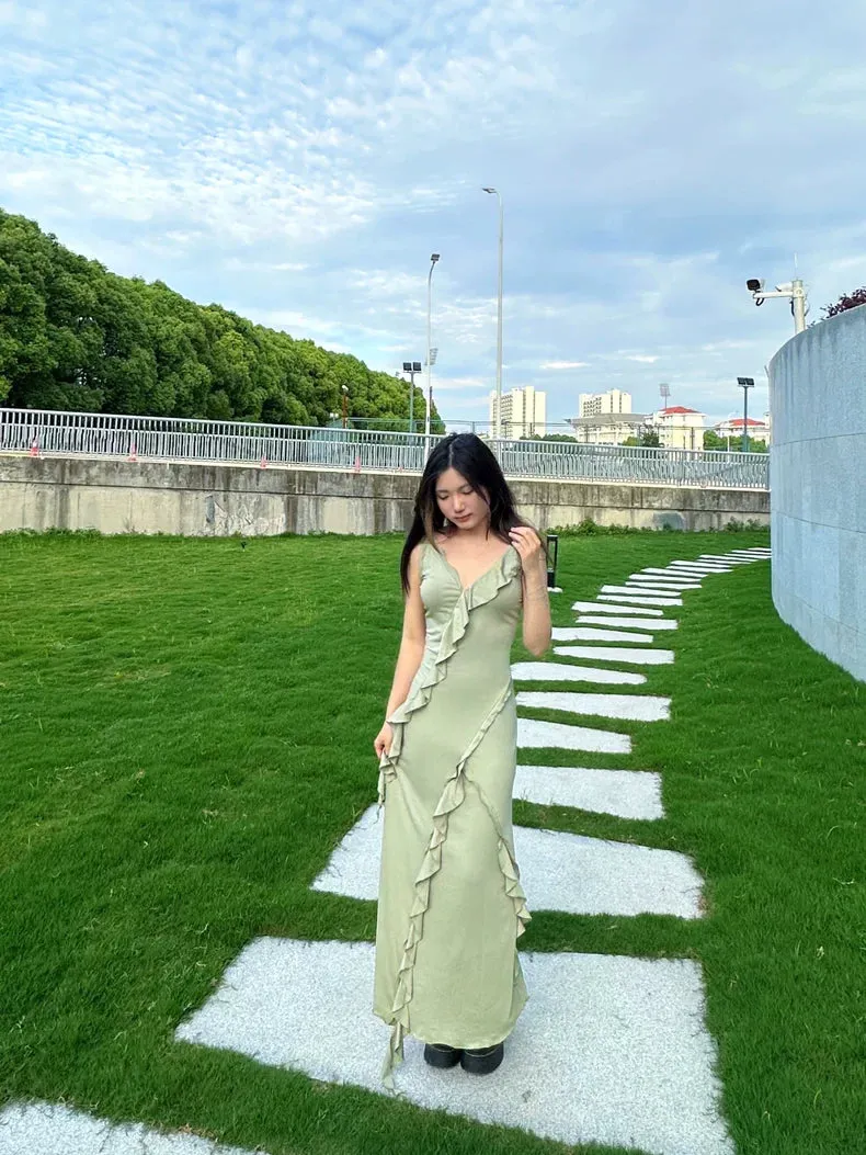 Vvsha Kooper Ruffle Maxi Dress
