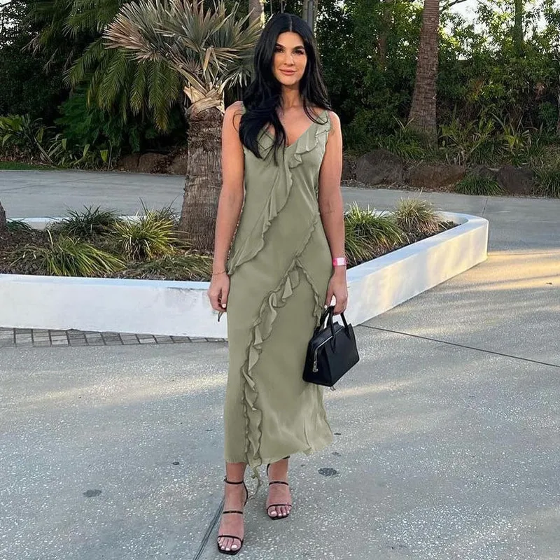 Vvsha Kooper Ruffle Maxi Dress