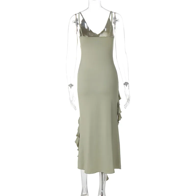 Vvsha Kooper Ruffle Maxi Dress