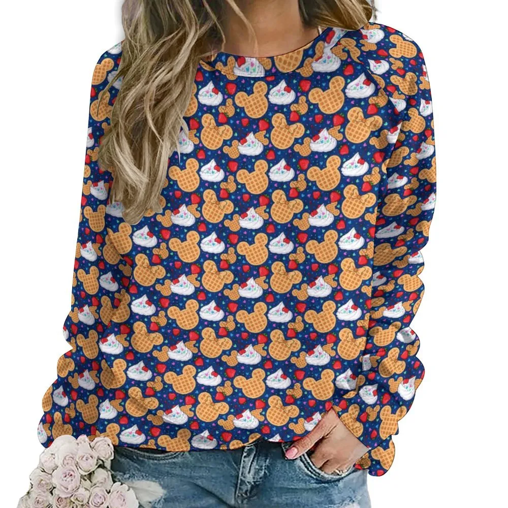 Waffles Women's Raglan Crewneck Sweatshirt