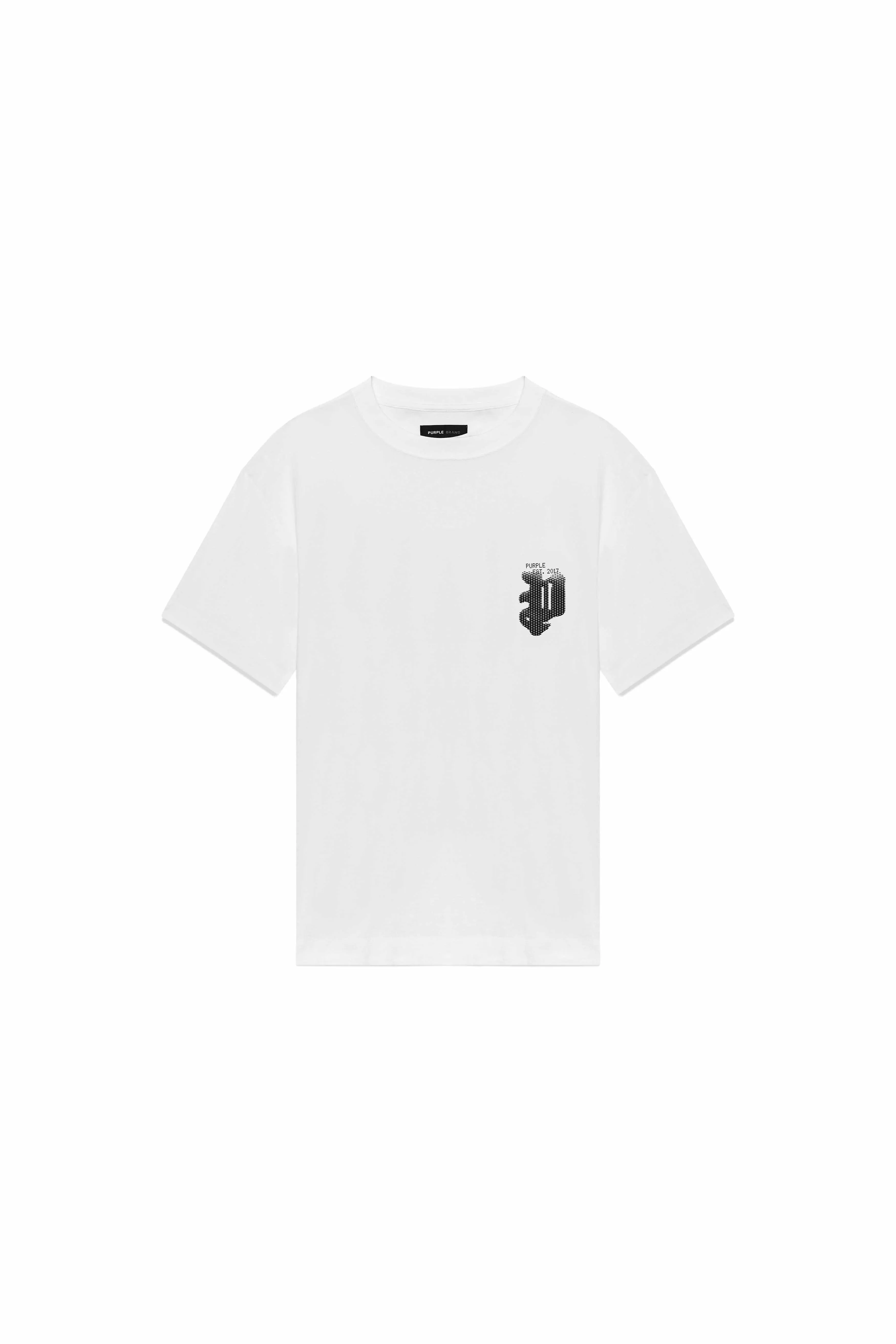 White Jersey Short-Sleeved Gothic Halftone Tee (White) - P117-HBWG424