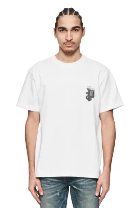 White Jersey Short-Sleeved Gothic Halftone Tee (White) - P117-HBWG424