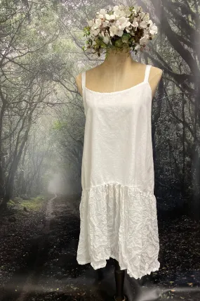 White linen and chiffon slip