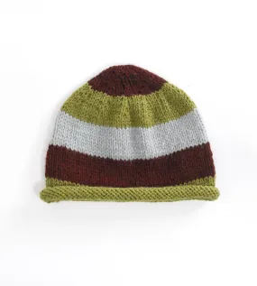 Wide Striped Cap Pattern (Knit)