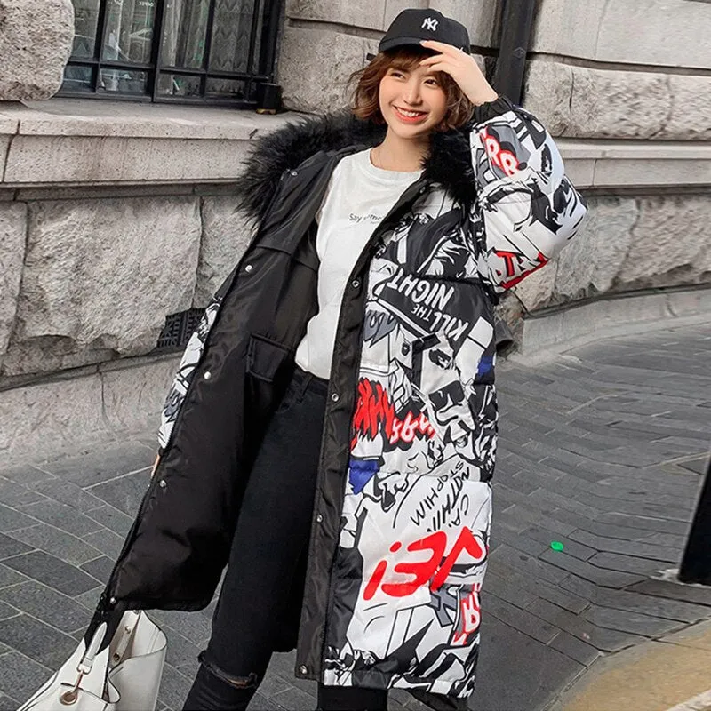 Women Parka Coats Double Sided Wear