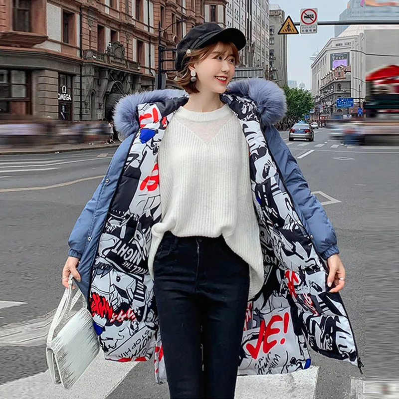 Women Parka Coats Double Sided Wear