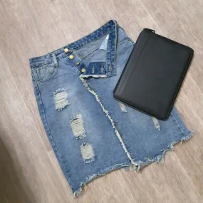 Women's Summer Casual Pencil Midi Denim Skirt