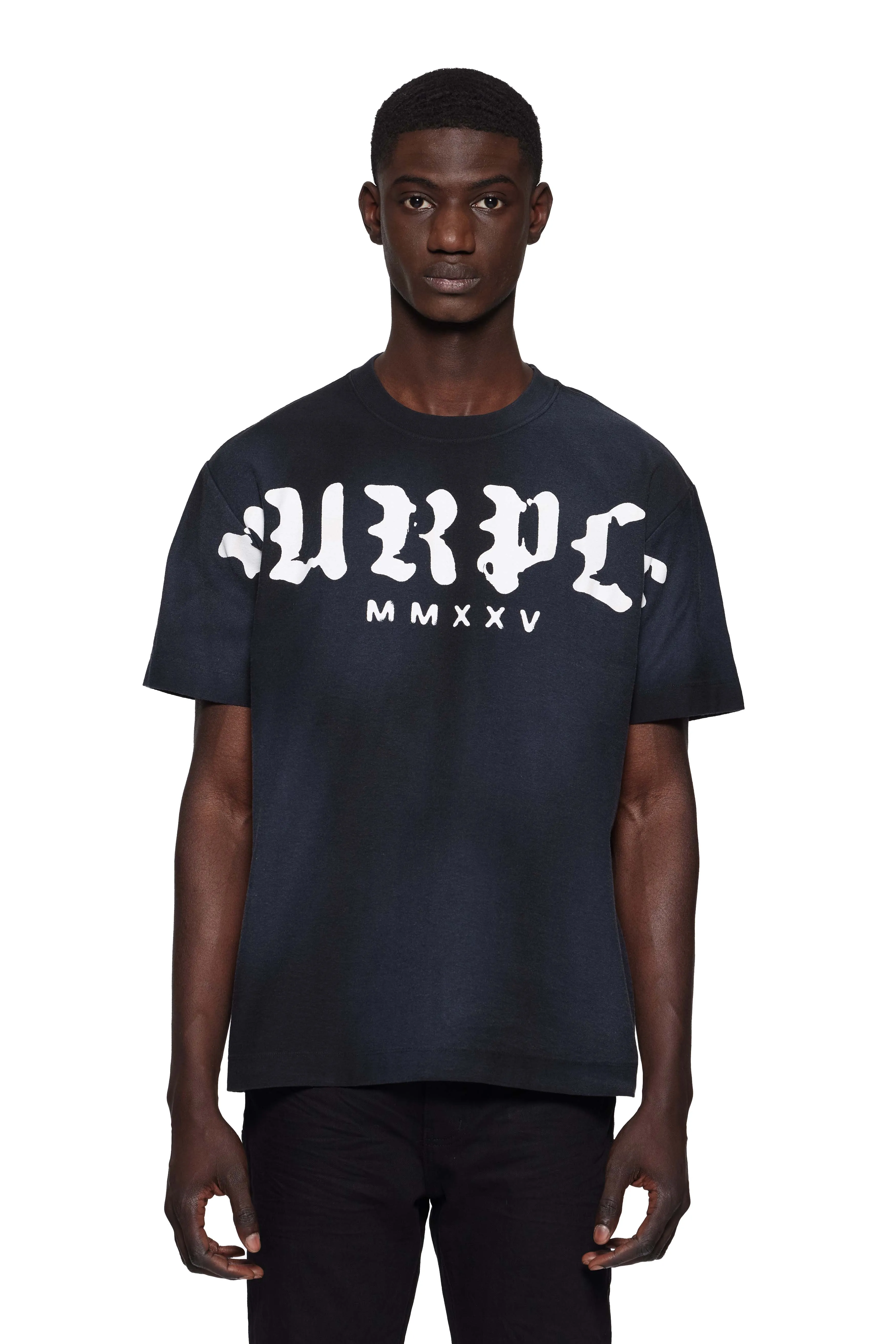 Worn Gothic Wordmark Tee (Black) - P104-JBWG125