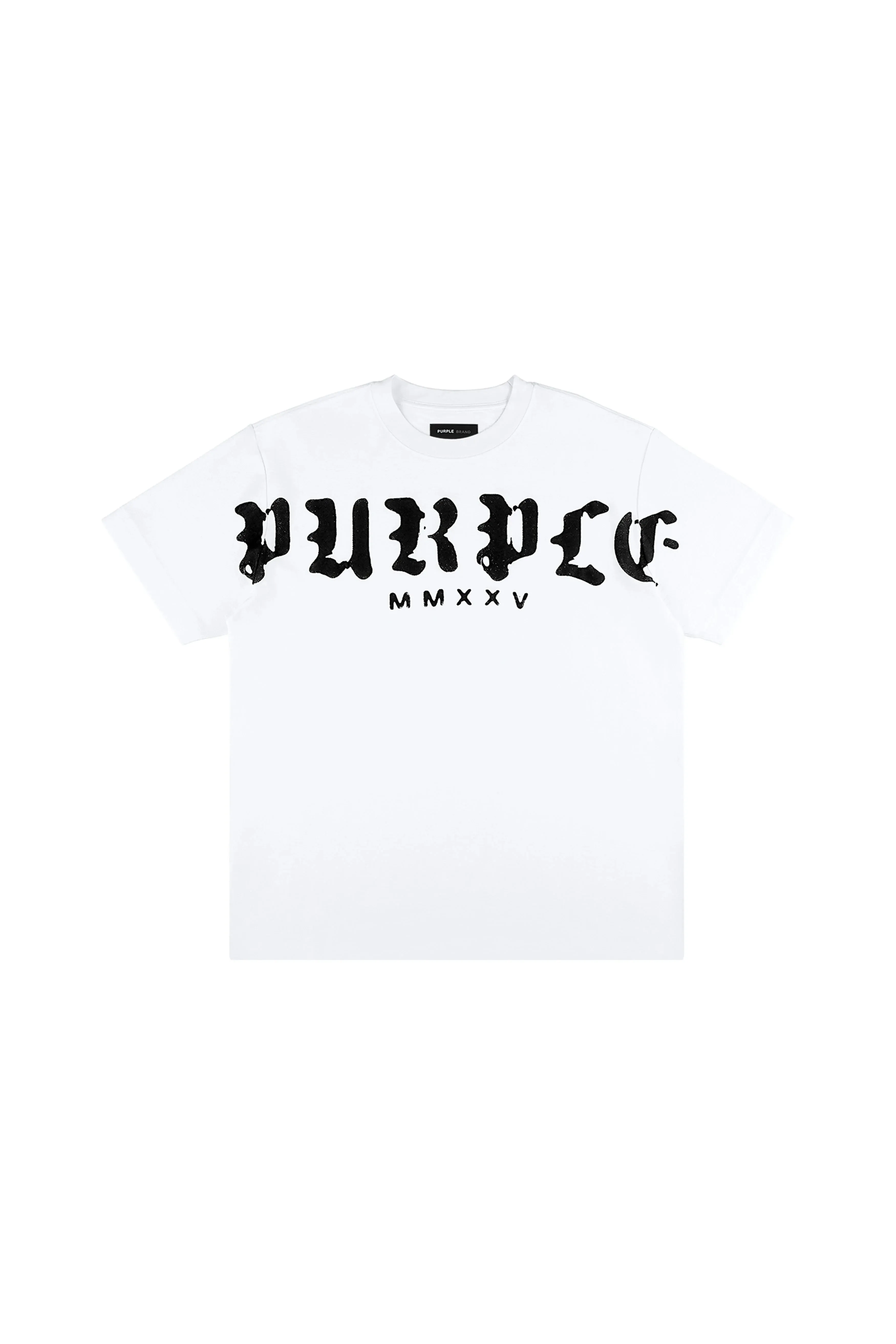 Worn Gothic Wordmark Tee (White) - P104-JWWG125