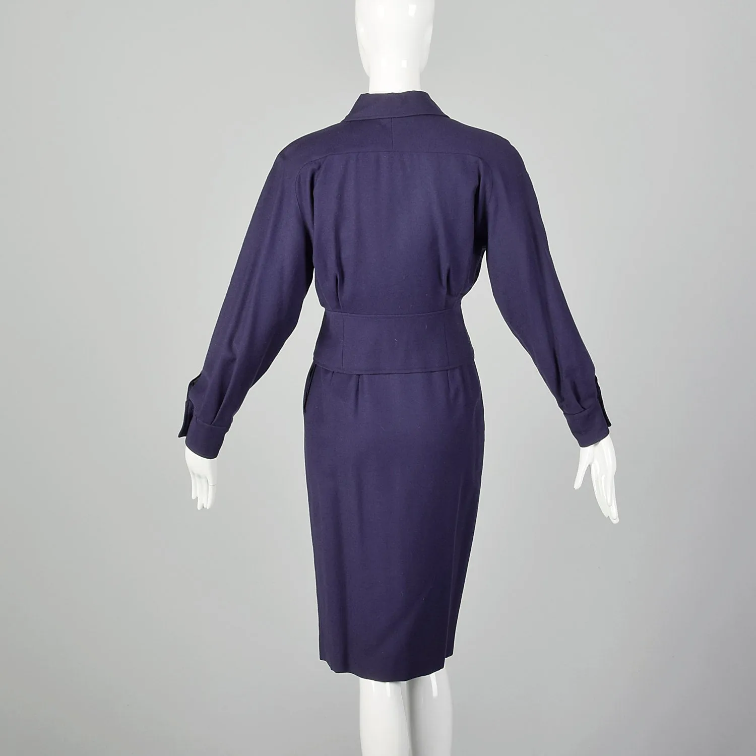 XS Guy Laroche 1980s Plumb Purple Skirt Suit