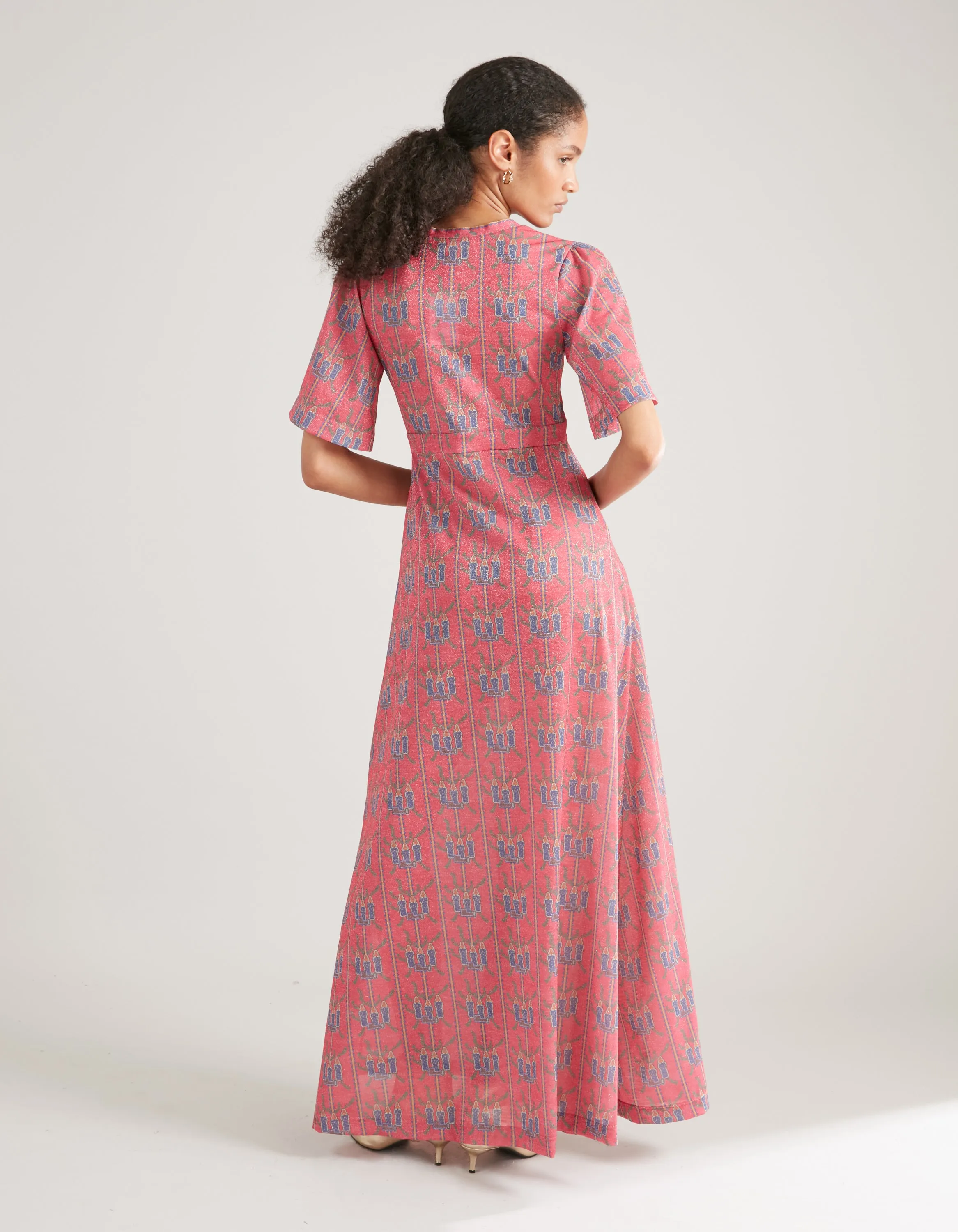 Zuri Fuchsia Three Ladies Lurex Dress