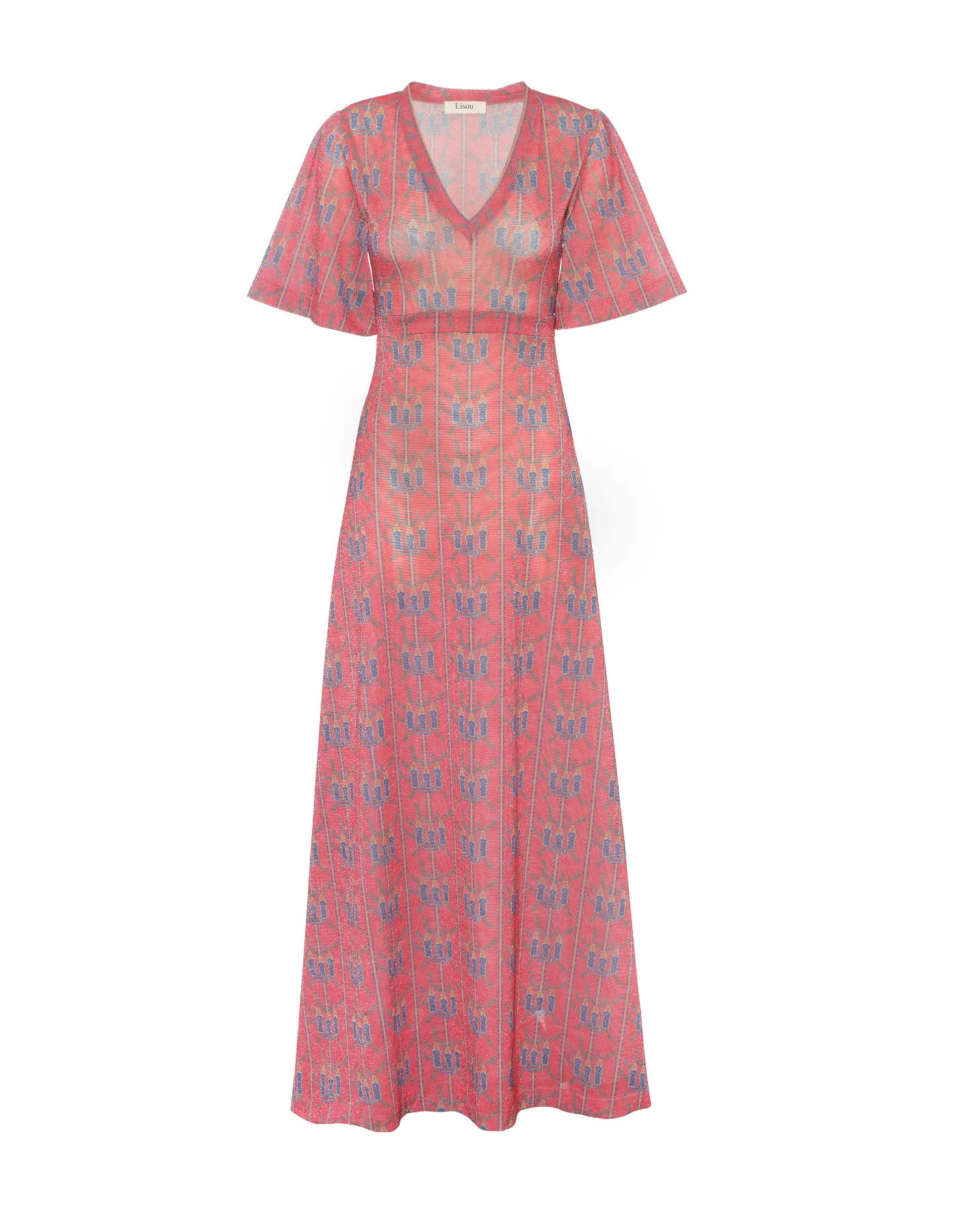 Zuri Fuchsia Three Ladies Lurex Dress